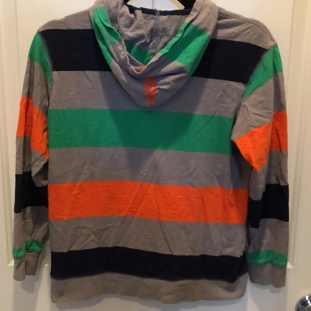 Old Navy Boys Stripped Hoodie Pull Over Tee Shirt